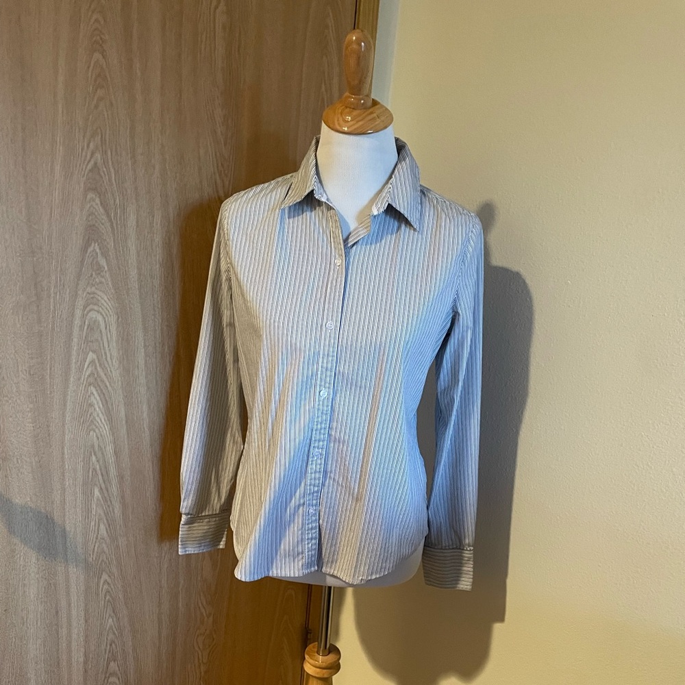Liz Claiborne - Women’s Blue Striped Button-down - Size M
